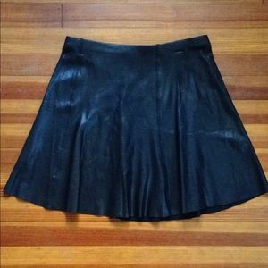 Brand New Faux Leather Black Skirt - M - Spanx
